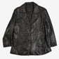 WOMEN'S VINTAGE 1990S LEATHER BLAZER JACKET - LARGE