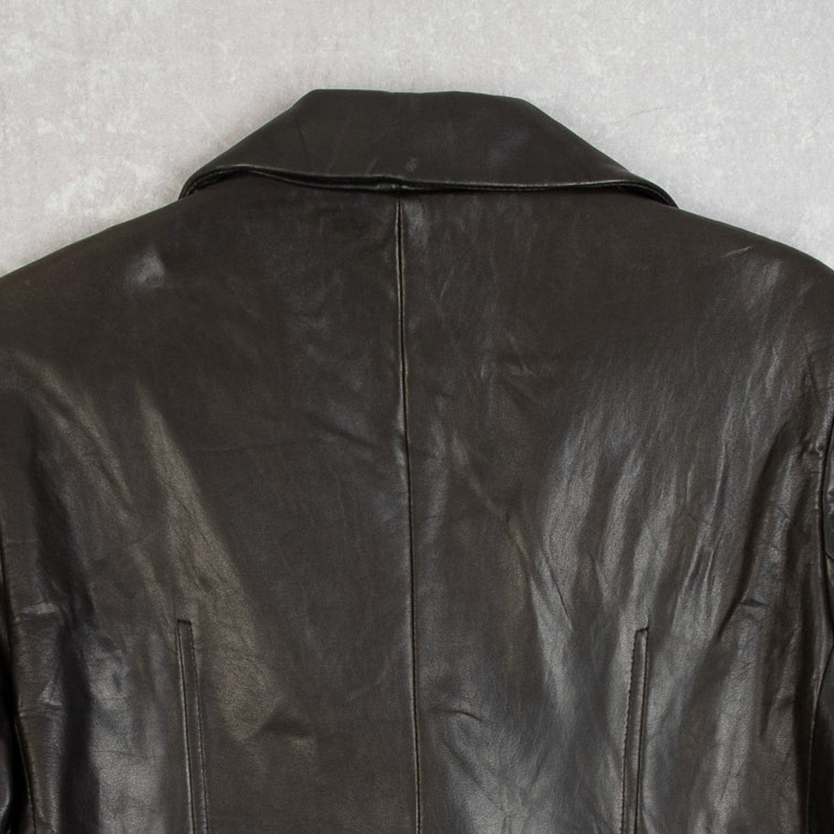 WOMEN'S VINTAGE 1990S LEATHER BLAZER JACKET - LARGE
