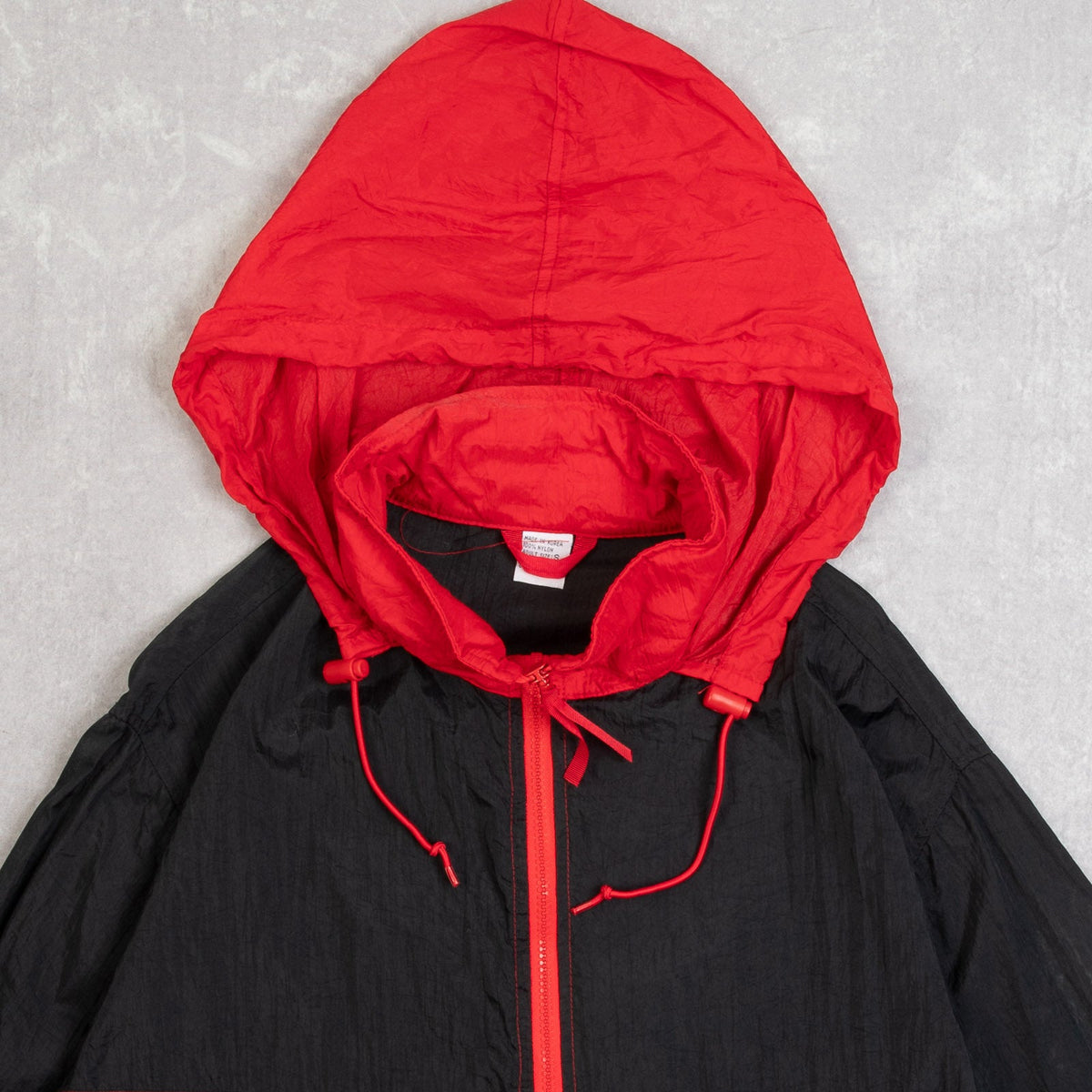 MEN'S VINTAGE 1990S HOODED PULLOVER ANORAK WINDBREAKER JACKET - SMALL