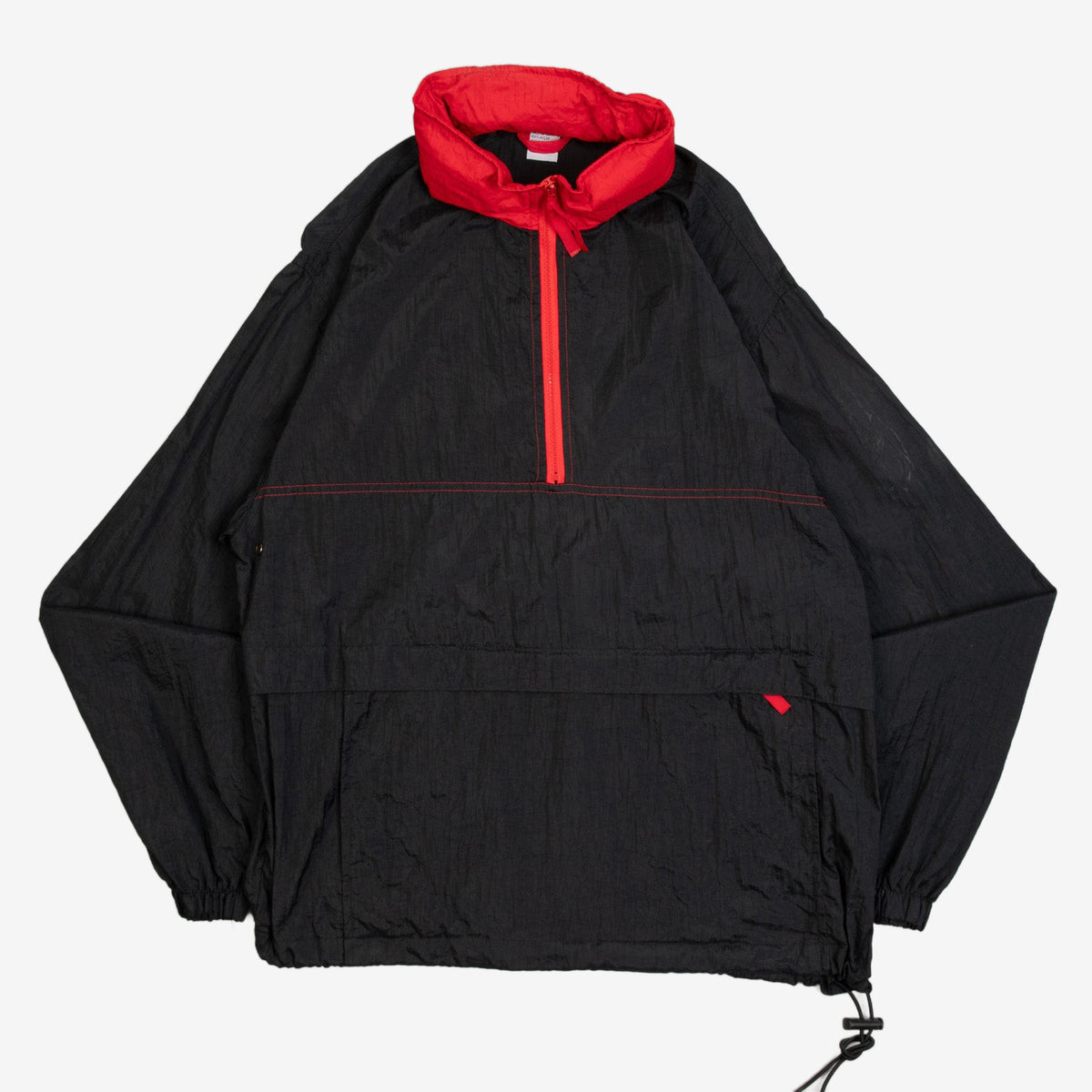 MEN'S VINTAGE 1990S HOODED PULLOVER ANORAK WINDBREAKER JACKET - SMALL