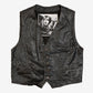 MEN'S VINTAGE 1990S LEATHER WESTERN GILET VEST JACKET - MEDIUM