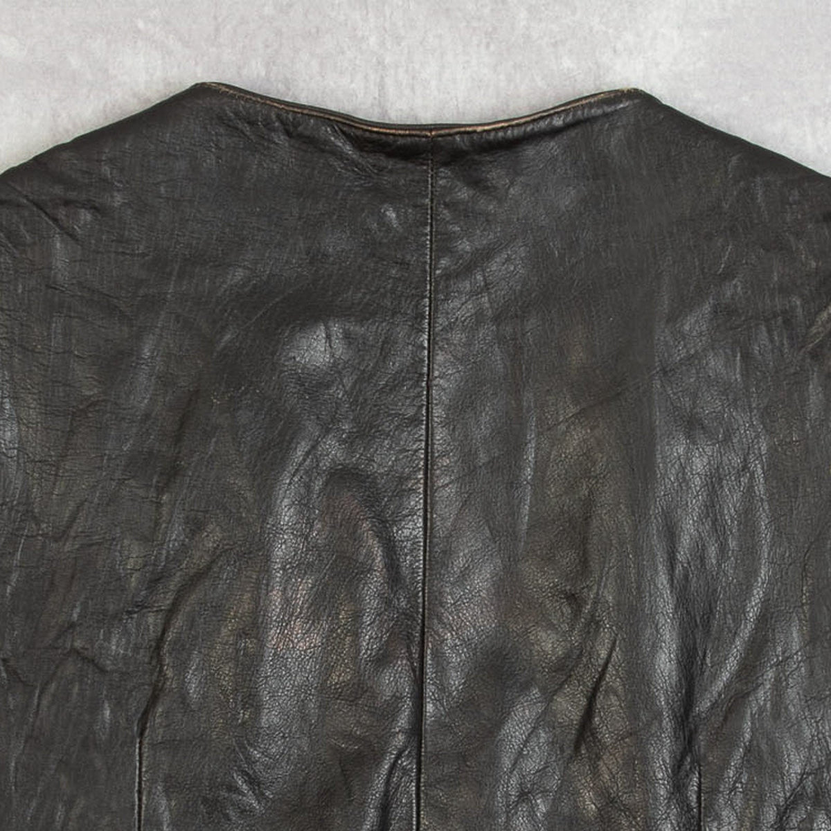 MEN'S VINTAGE 1990S LEATHER WESTERN GILET VEST JACKET - MEDIUM
