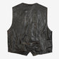 MEN'S VINTAGE 1990S LEATHER WESTERN GILET VEST JACKET - MEDIUM
