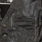 MEN'S VINTAGE 1990S LEATHER WESTERN GILET VEST JACKET - MEDIUM