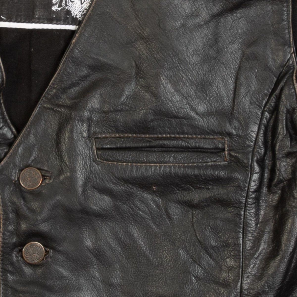 MEN'S VINTAGE 1990S LEATHER WESTERN GILET VEST JACKET - MEDIUM