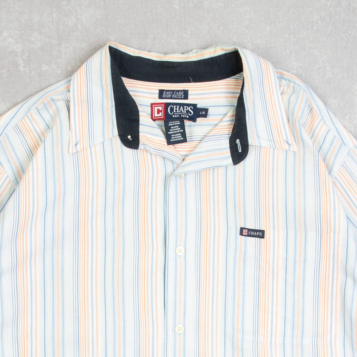 MEN'S VINTAGE CHAPS STRIPED SHIRT - LARGE