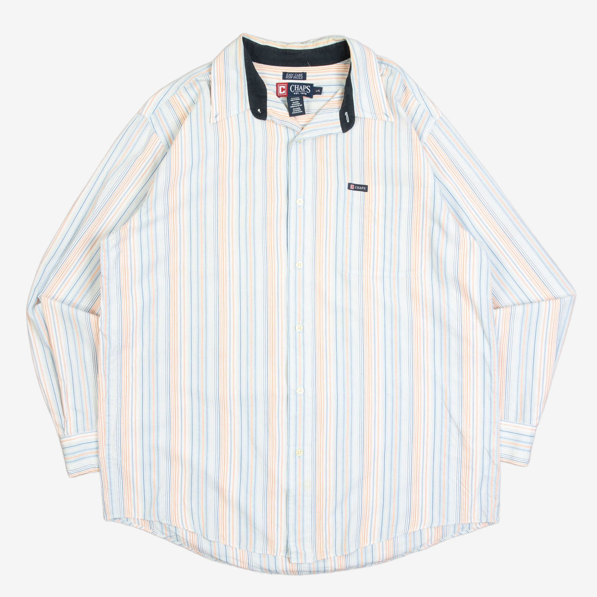 MEN'S VINTAGE CHAPS STRIPED SHIRT - LARGE