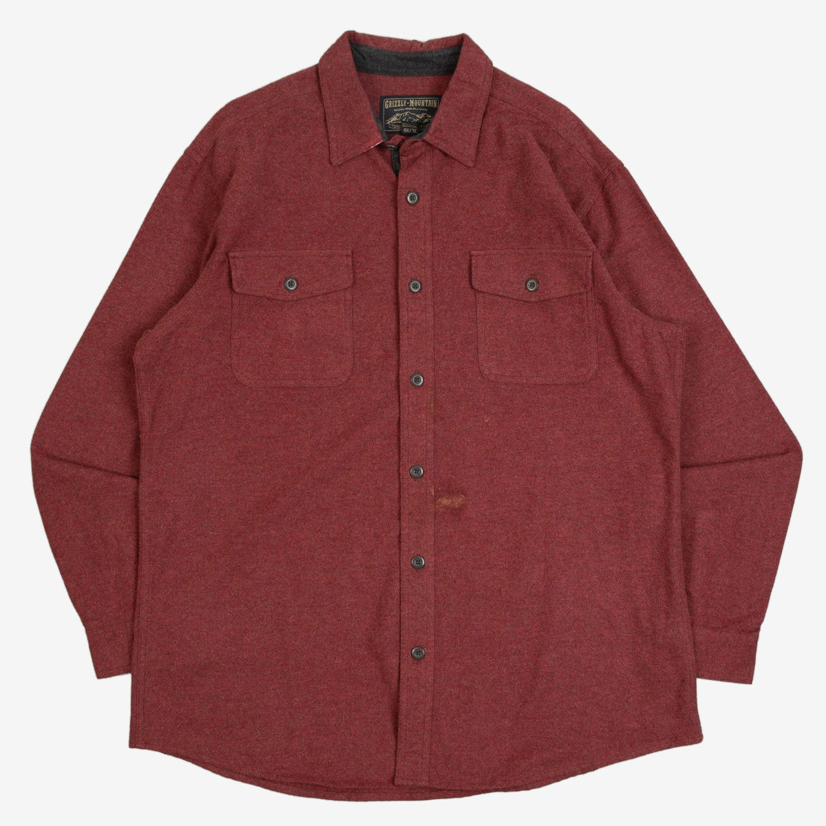 MEN'S VINTAGE 1990S BLANK FLANNEL SHIRT - X-LARGE