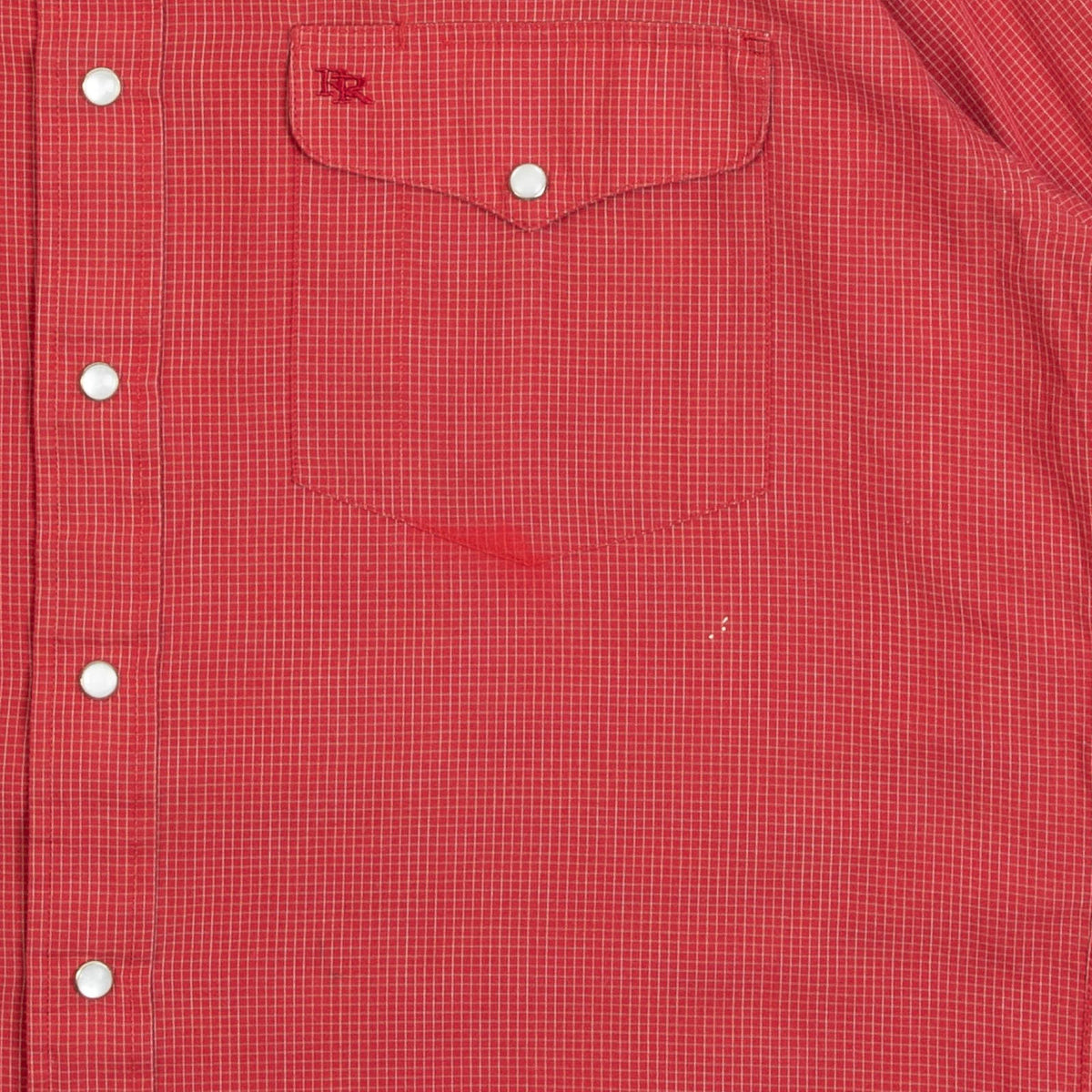 MEN'S VINTAGE 1990S GRID PATTERNED WESTERN SHIRT - LARGE