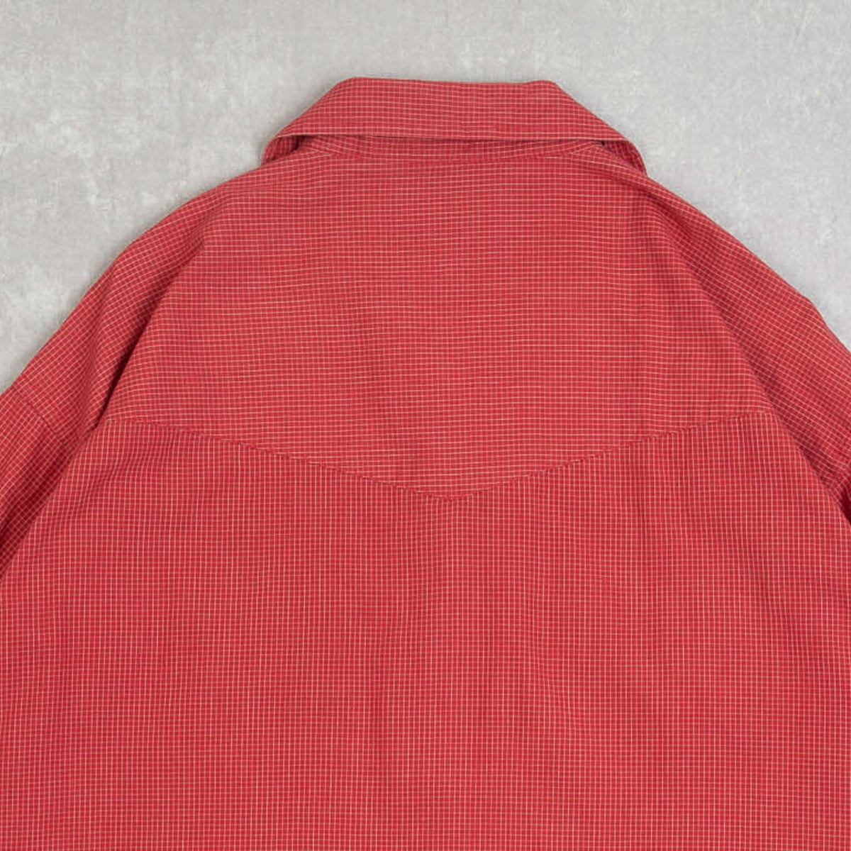 MEN'S VINTAGE 1990S GRID PATTERNED WESTERN SHIRT - LARGE