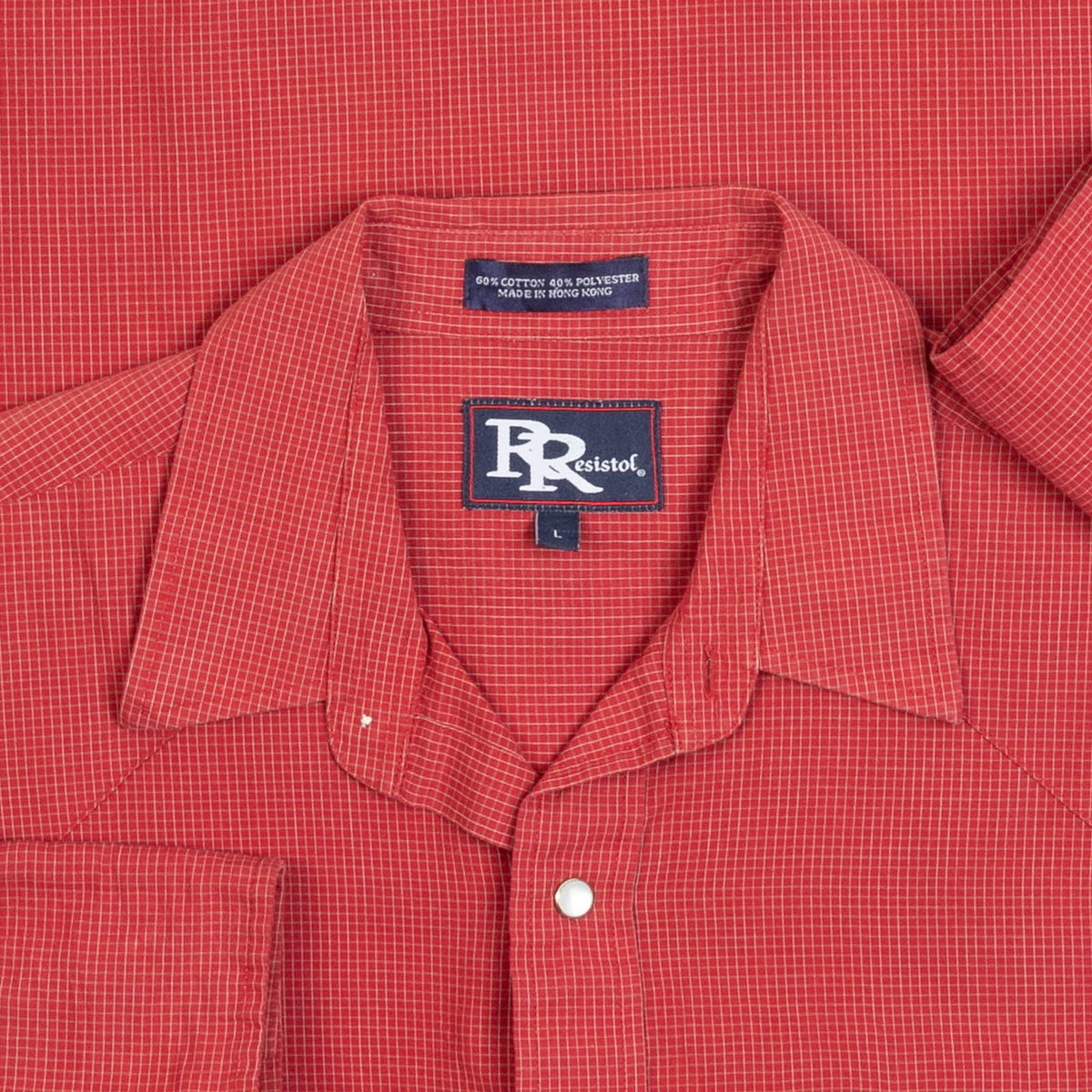 MEN'S VINTAGE 1990S GRID PATTERNED WESTERN SHIRT - LARGE