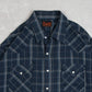 MEN'S VINTAGE 1990S CHECKED WESTERN SHIRT - X-LARGE