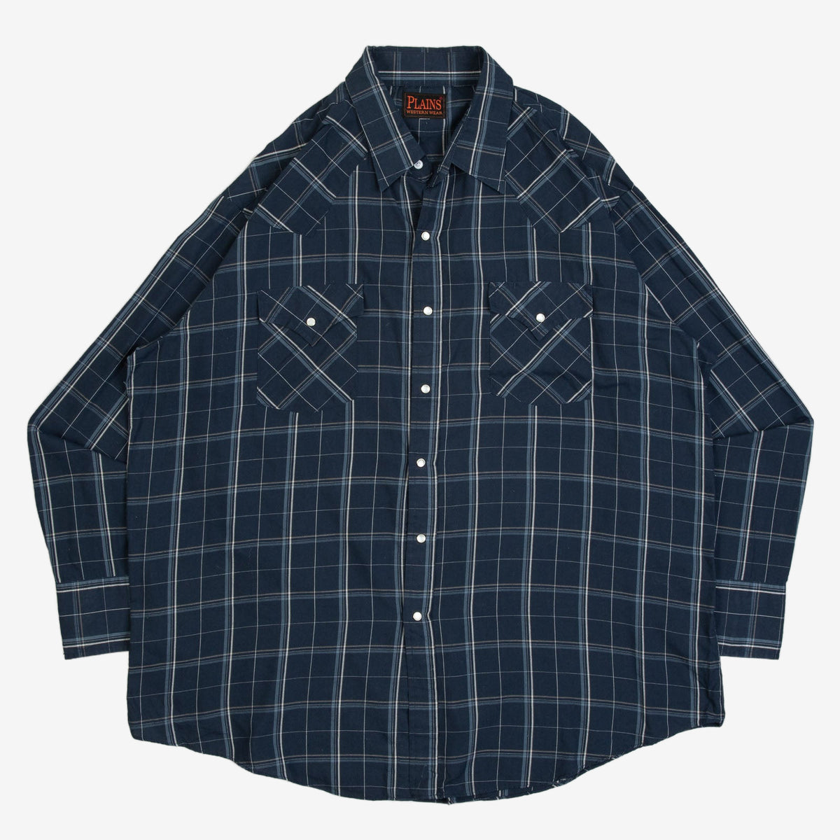 MEN'S VINTAGE 1990S CHECKED WESTERN SHIRT - X-LARGE