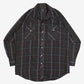 MEN'S VINTAGE 1990S CHECKED WESTERN SHIRT - LARGE
