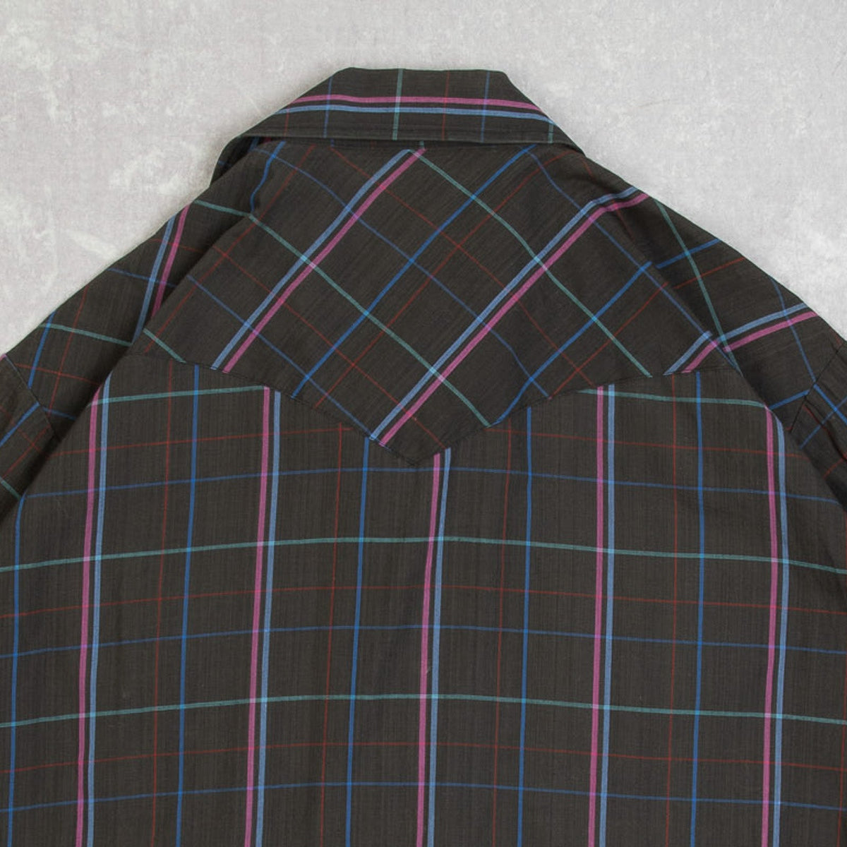 MEN'S VINTAGE 1990S CHECKED WESTERN SHIRT - LARGE