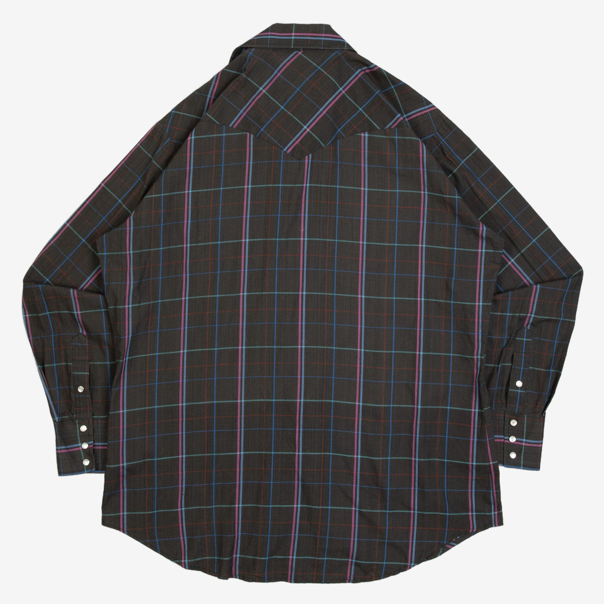 MEN'S VINTAGE 1990S CHECKED WESTERN SHIRT - LARGE