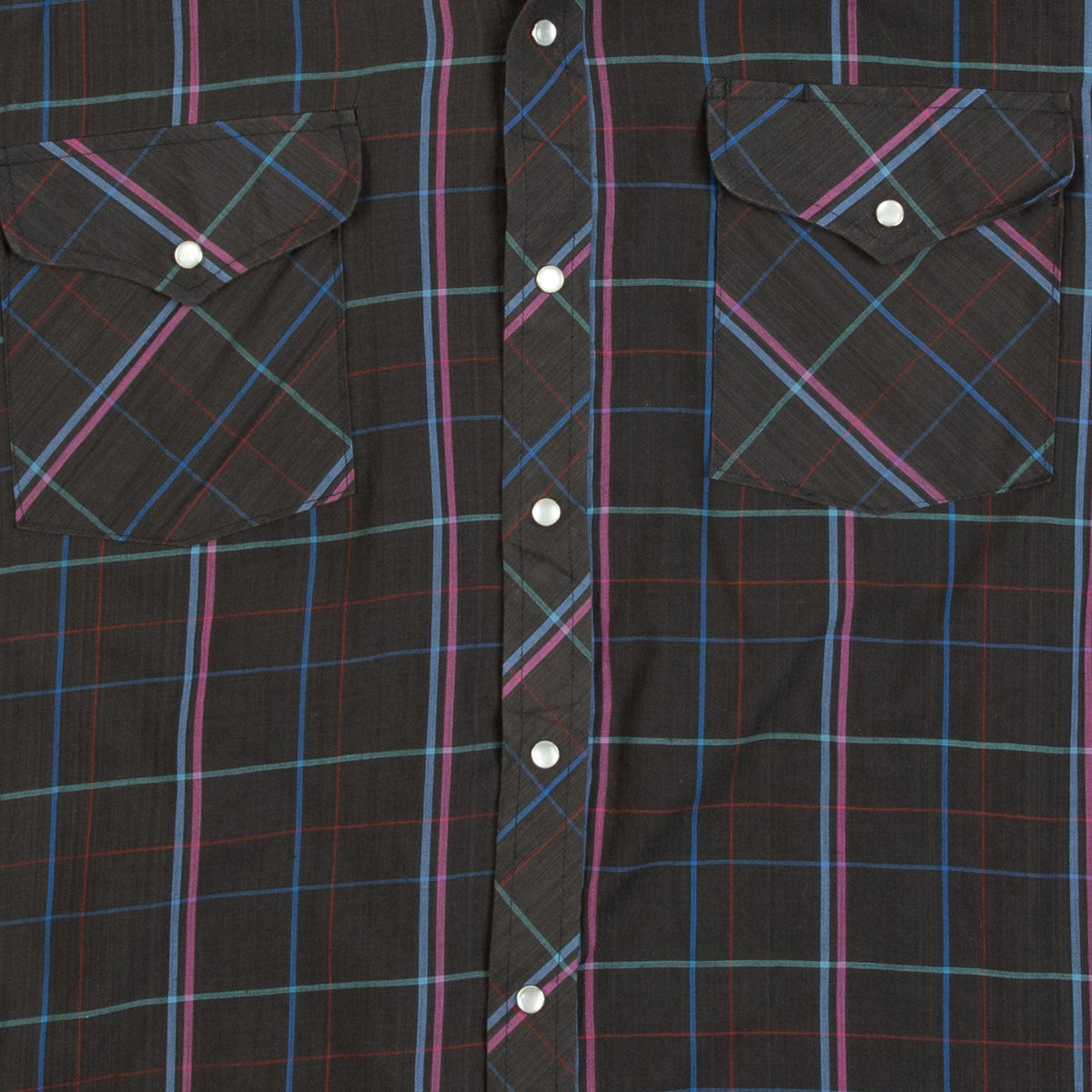 MEN'S VINTAGE 1990S CHECKED WESTERN SHIRT - LARGE