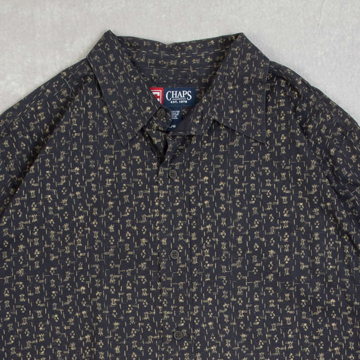 MEN'S VINTAGE CHAPS PATTERNED SHIRT - LARGE