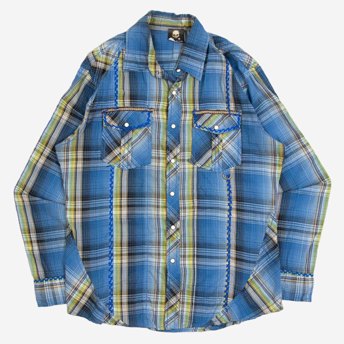 MEN'S VINTAGE 1990S CHECKED STITCH SHIRT - LARGE