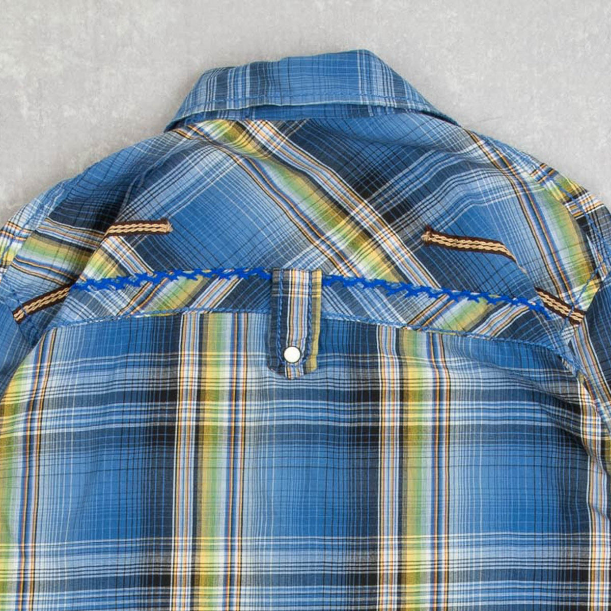 MEN'S VINTAGE 1990S CHECKED STITCH SHIRT - LARGE