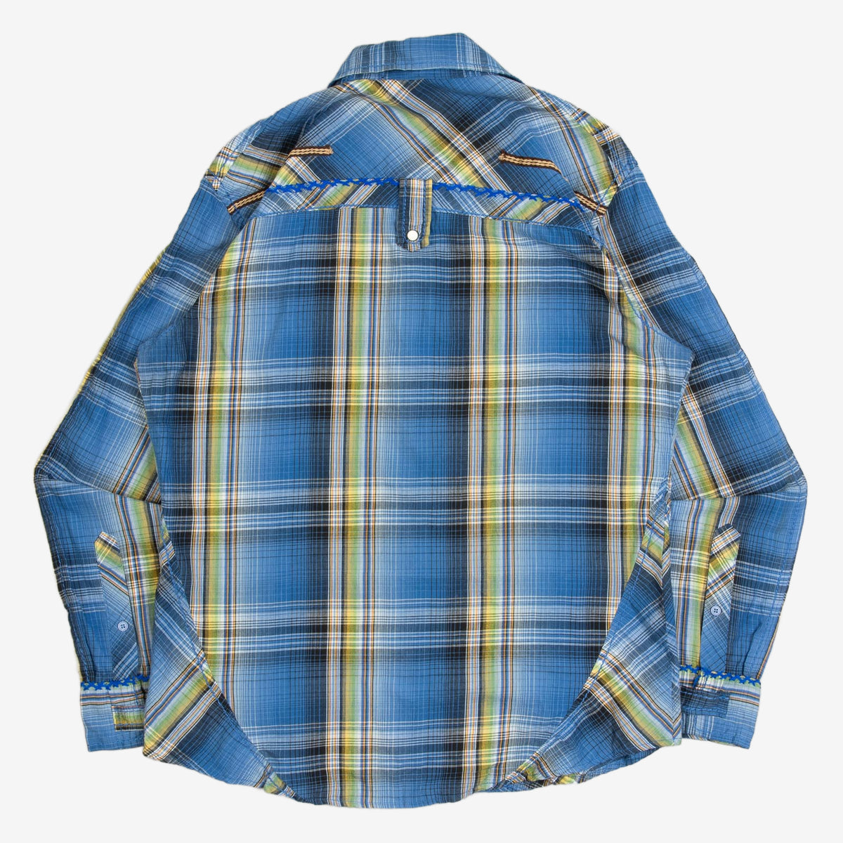 MEN'S VINTAGE 1990S CHECKED STITCH SHIRT - LARGE