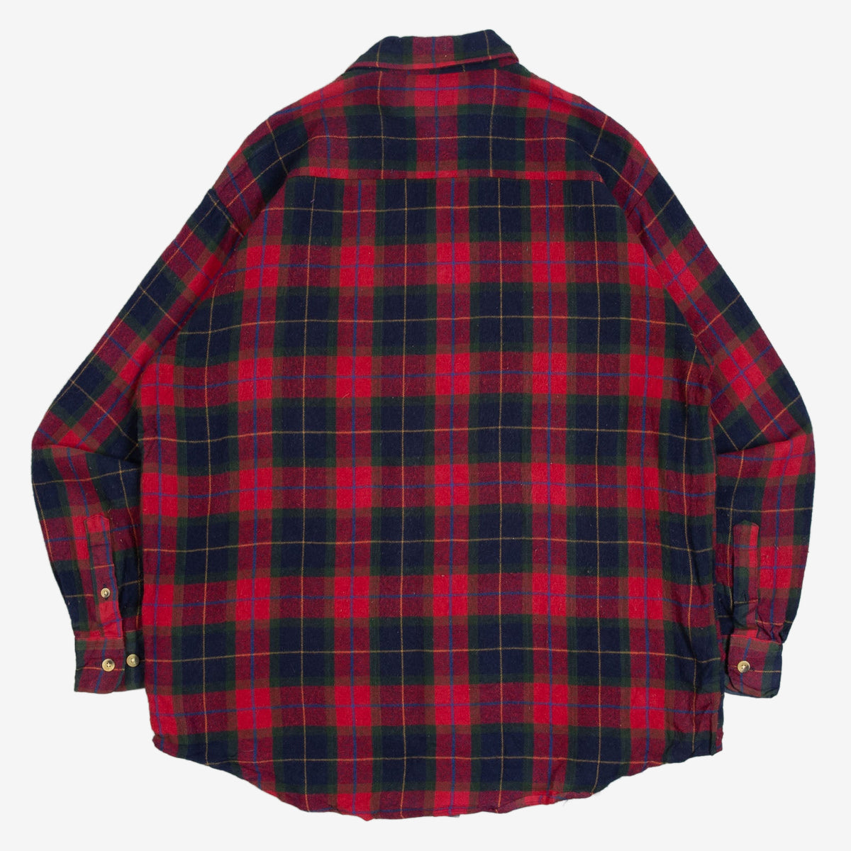 MEN'S VINTAGE 1990S WOOL STYLE CHECKED SHIRT - LARGE