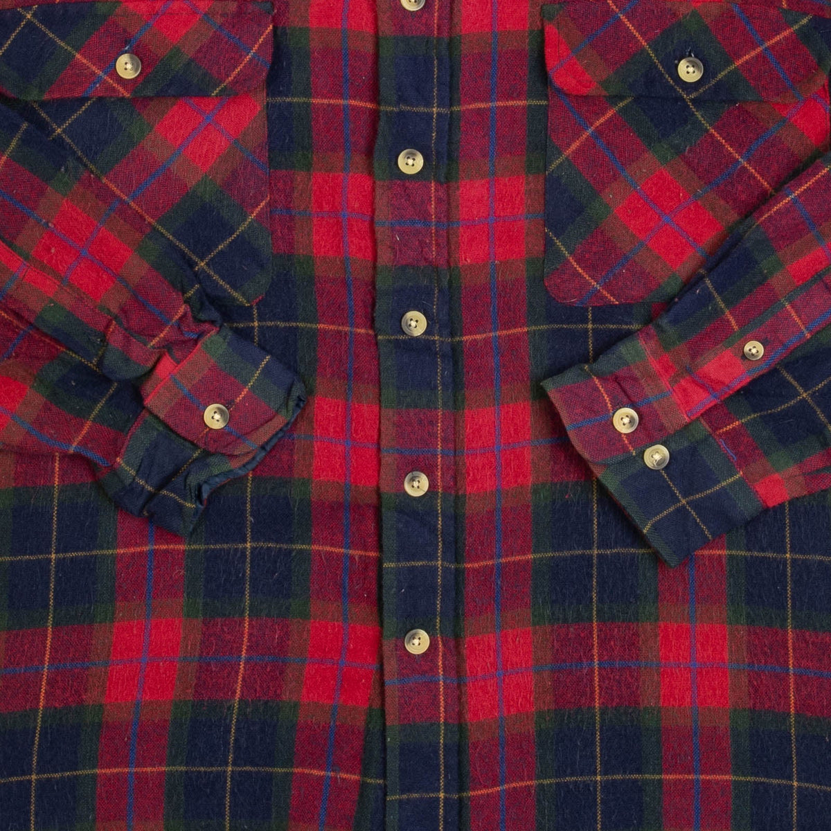 MEN'S VINTAGE 1990S WOOL STYLE CHECKED SHIRT - LARGE