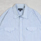 MEN'S VINTAGE 1990S STRIPED WESTERN SHIRT - X-LARGE