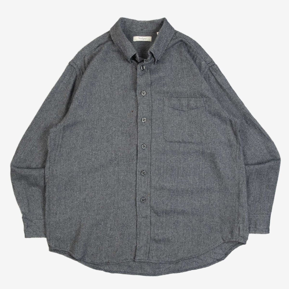 MEN'S VINTAGE 1990S WOOL STYLE SUEDE PATCH SHIRT - LARGE