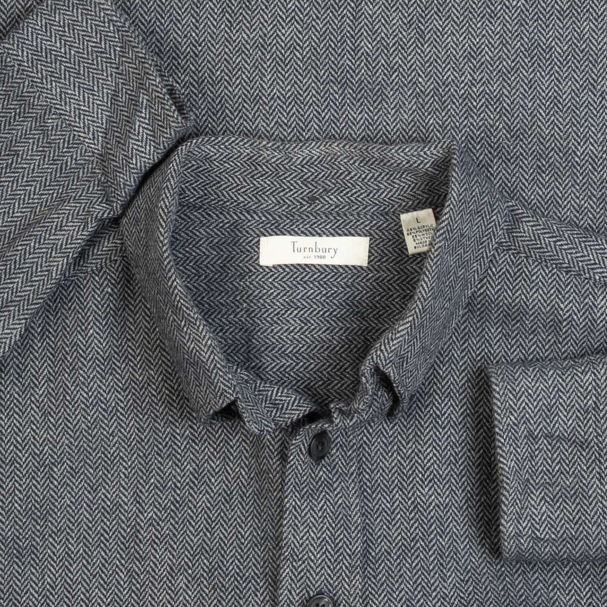 MEN'S VINTAGE 1990S WOOL STYLE SUEDE PATCH SHIRT - LARGE