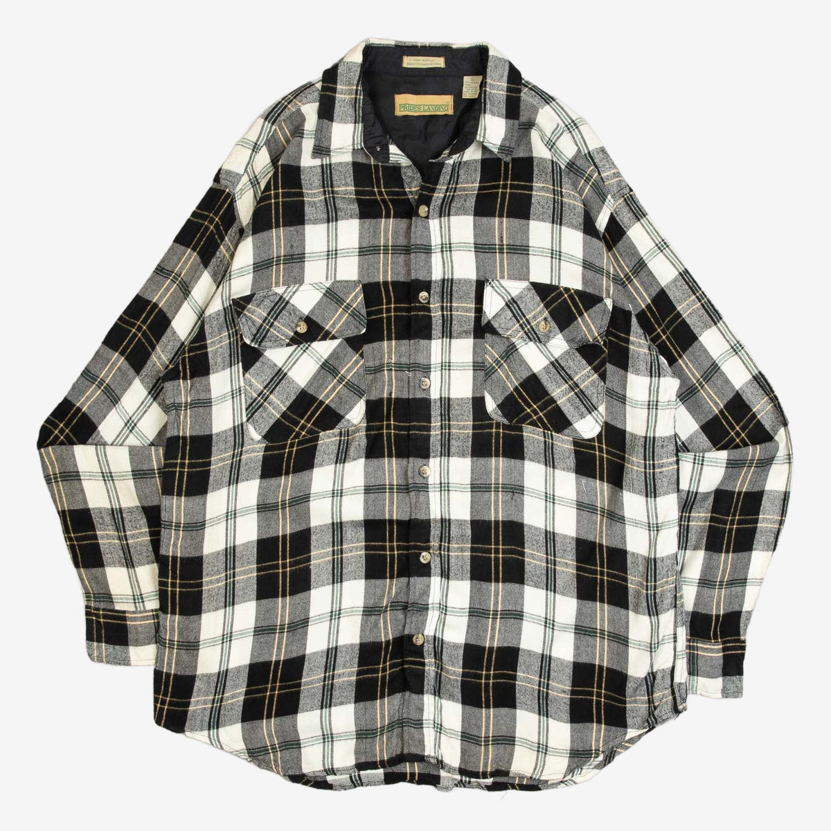 MEN'S VINTAGE 1990S WOOL STYLE CHECKED SHIRT - LARGE