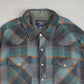 MEN'S VINTAGE 1990S WOOL STYLE CHECKED WESTERN SHIRT - XXX-LARGE