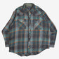 MEN'S VINTAGE 1990S WOOL STYLE CHECKED WESTERN SHIRT - XXX-LARGE