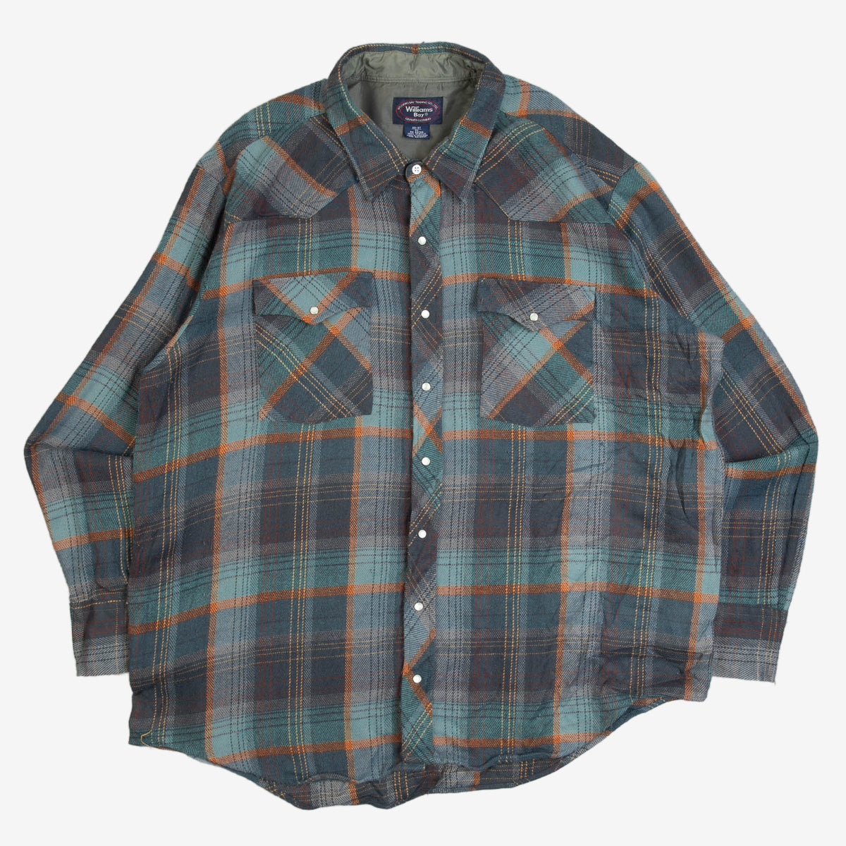 MEN'S VINTAGE 1990S WOOL STYLE CHECKED WESTERN SHIRT - XXX-LARGE