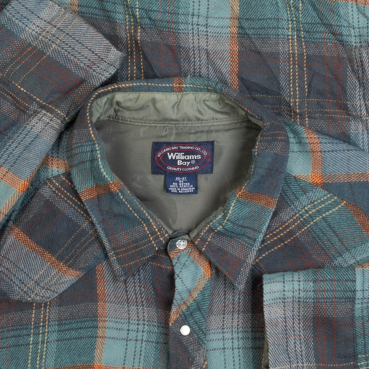 MEN'S VINTAGE 1990S WOOL STYLE CHECKED WESTERN SHIRT - XXX-LARGE