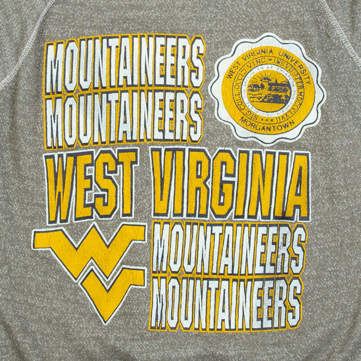 WOMEN'S VINTAGE 1980S WEST VIRGINIA MOUNTAINEERS RAGLAN SWEATSHIRT - MEDIUM