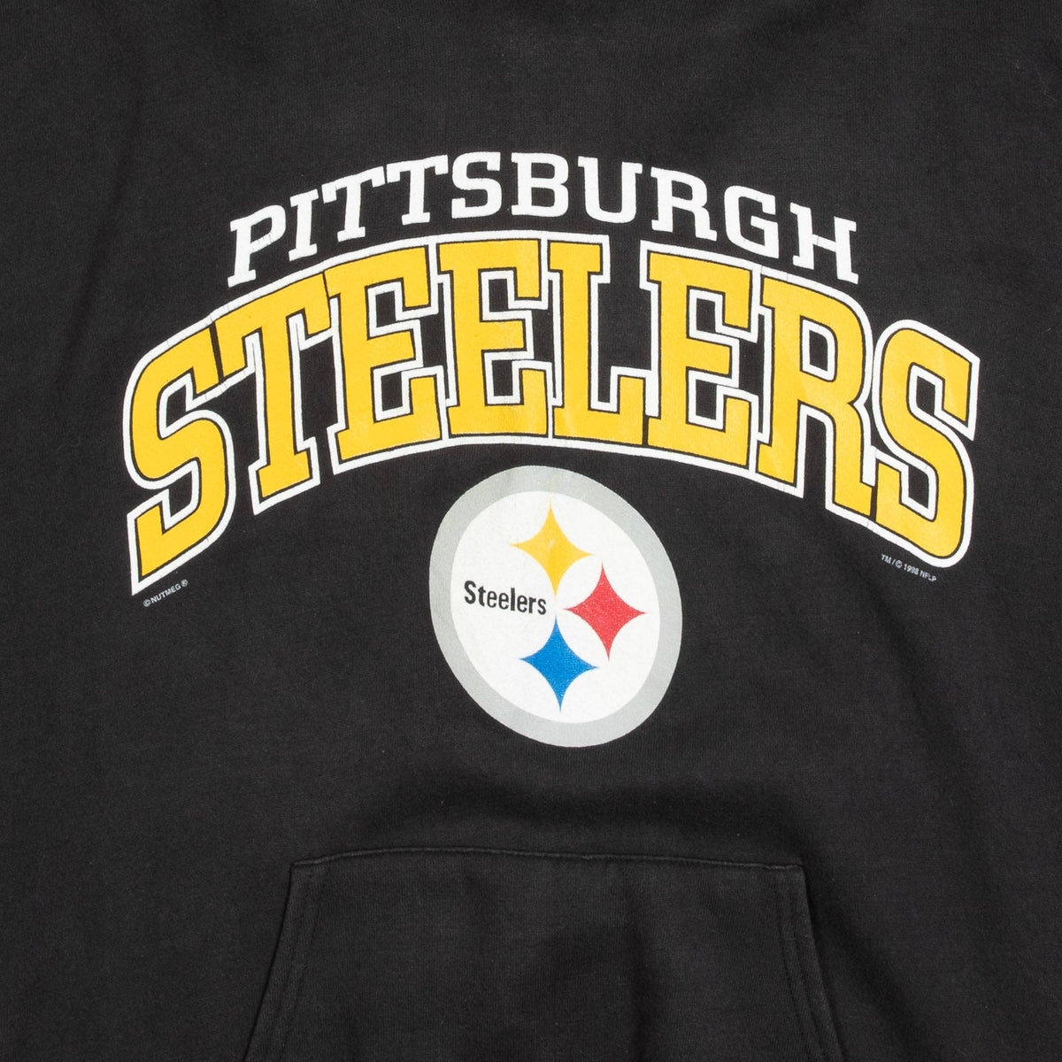 MEN'S VINTAGE 1998 LEE PITTSBURGH STEELERS HOODED SWEATSHIRT - LARGE