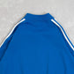 MEN'S VINTAGE 1990S STRIPED ARM FULL ZIP SPORTS SWEATSHIRT - LARGE