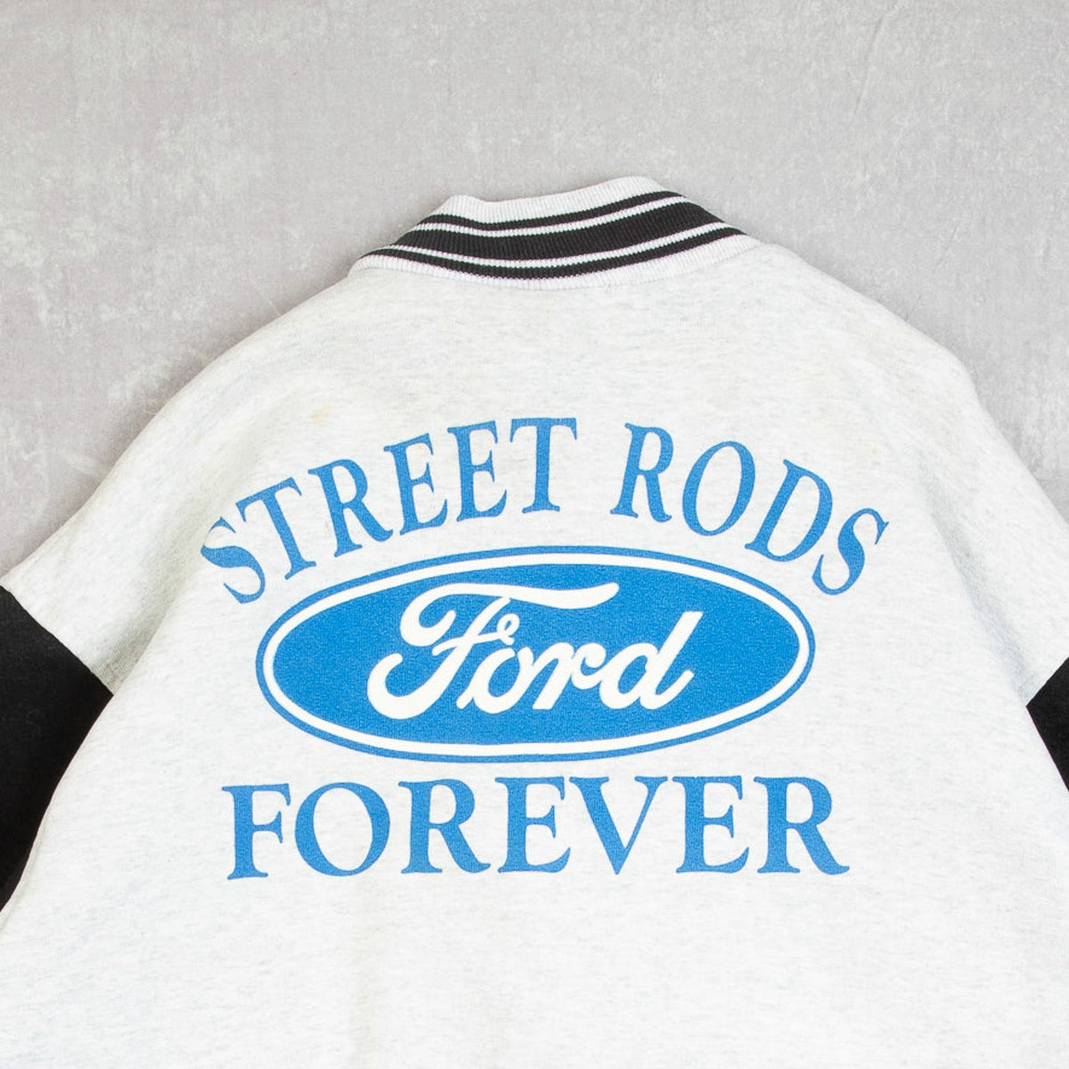 MEN'S VINTAGE 1990S FORD VARSITY SWEATSHIRT JACKET - LARGE