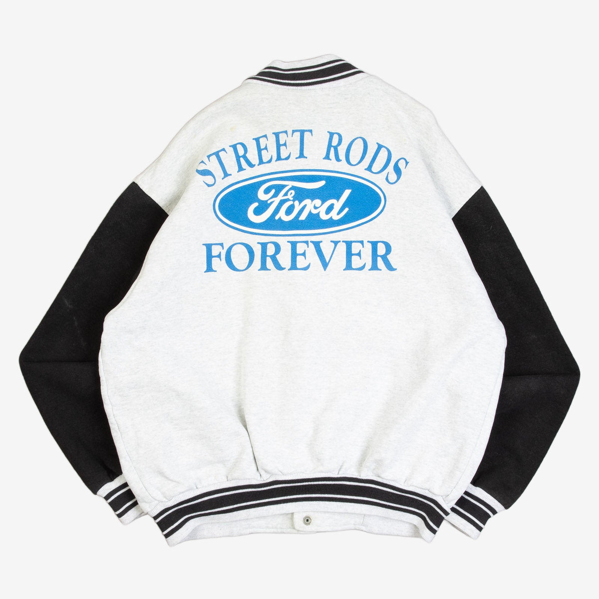 MEN'S VINTAGE 1990S FORD VARSITY SWEATSHIRT JACKET - LARGE