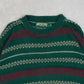 MEN'S VINTAGE 1990S STRIPED STRUCTURED PATTERNED KNITTED JUMPER - LARGE