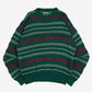 MEN'S VINTAGE 1990S STRIPED STRUCTURED PATTERNED KNITTED JUMPER - LARGE