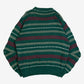 MEN'S VINTAGE 1990S STRIPED STRUCTURED PATTERNED KNITTED JUMPER - LARGE