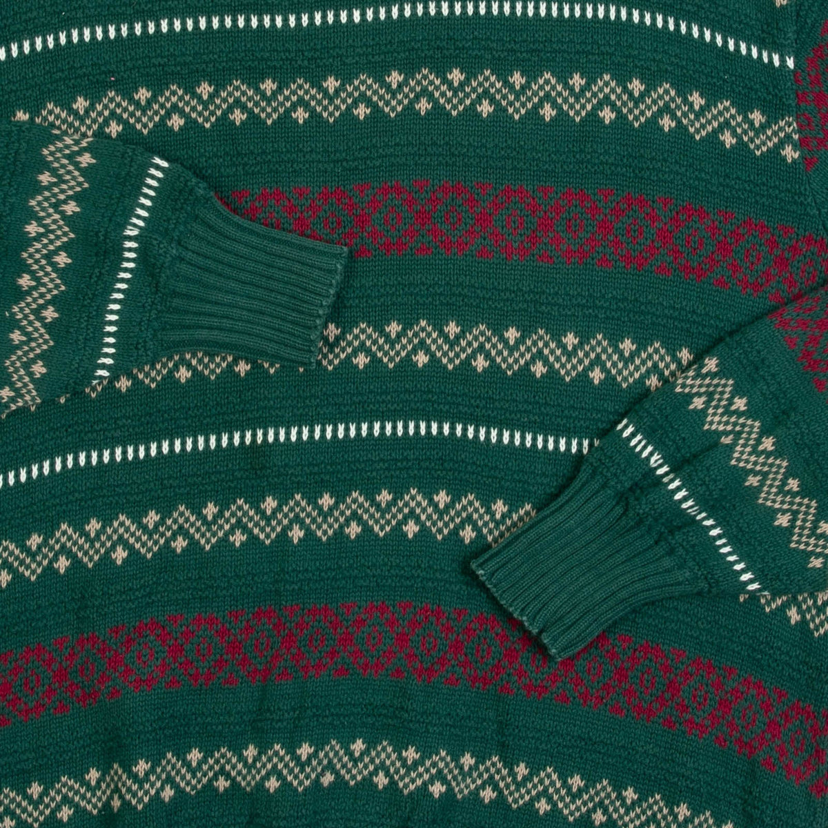 MEN'S VINTAGE 1990S STRIPED STRUCTURED PATTERNED KNITTED JUMPER - LARGE