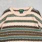 MEN'S VINTAGE 1990S STRIPED PATTERNED KNITTED JUMPER - LARGE