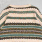 MEN'S VINTAGE 1990S STRIPED PATTERNED KNITTED JUMPER - LARGE