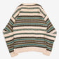 MEN'S VINTAGE 1990S STRIPED PATTERNED KNITTED JUMPER - LARGE
