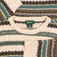 MEN'S VINTAGE 1990S STRIPED PATTERNED KNITTED JUMPER - LARGE