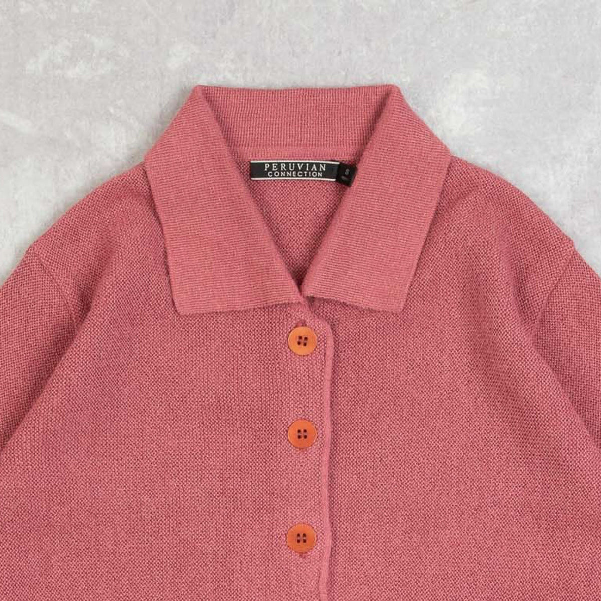 WOMEN'S VINTAGE 1990S ALPACA WOOL COLLARED KNITTED CARDIGAN - SMALL