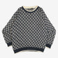 MEN'S VINTAGE 1990S PATTERNED KNITTED JUMPER - X-LARGE